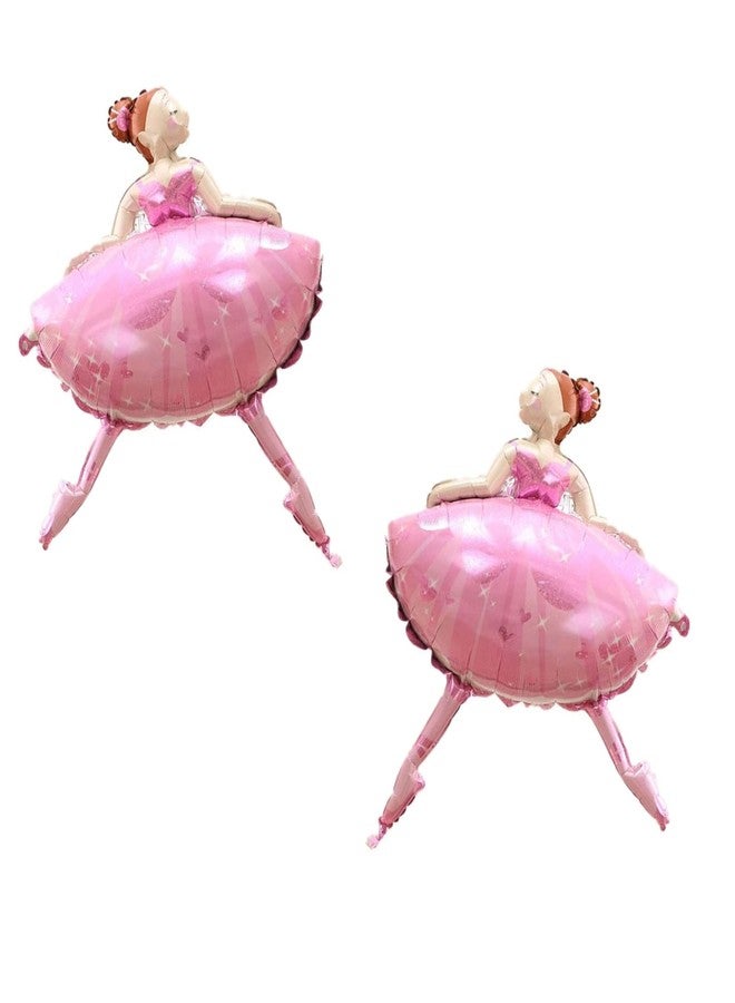OHLIGEI 4PCS Pink Ballet Dancing Girl Foil Balloon Aluminum Foil Mylar Helium Party Balloon for Birthday Party Decoration Wedding Baby Shower Ballet Dancing Themed Party - Image 3